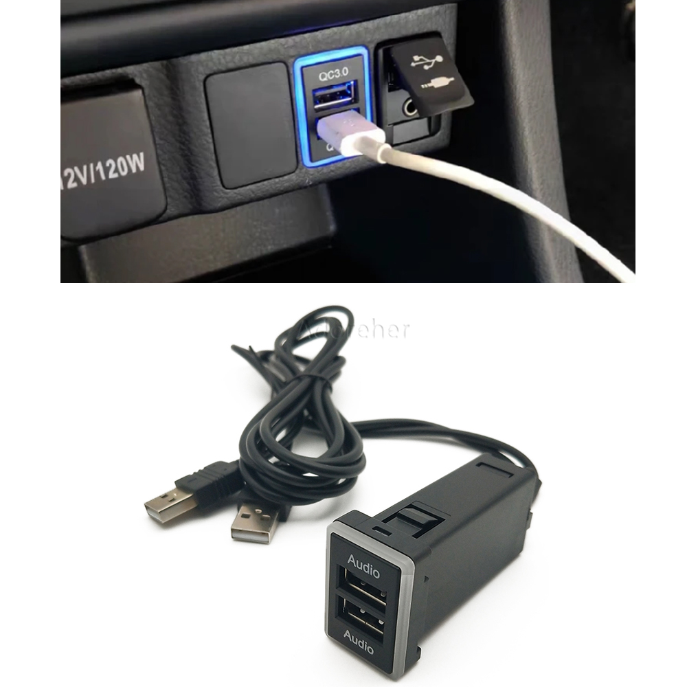 Audio Music Play - Adaptateur double port USB pour voiture,