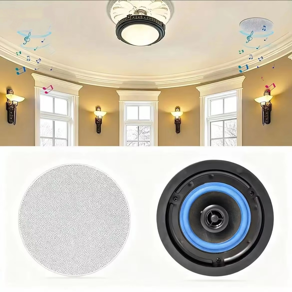 Audio Music Apple - Herdio Haut-parleur de plafond 4 pouces