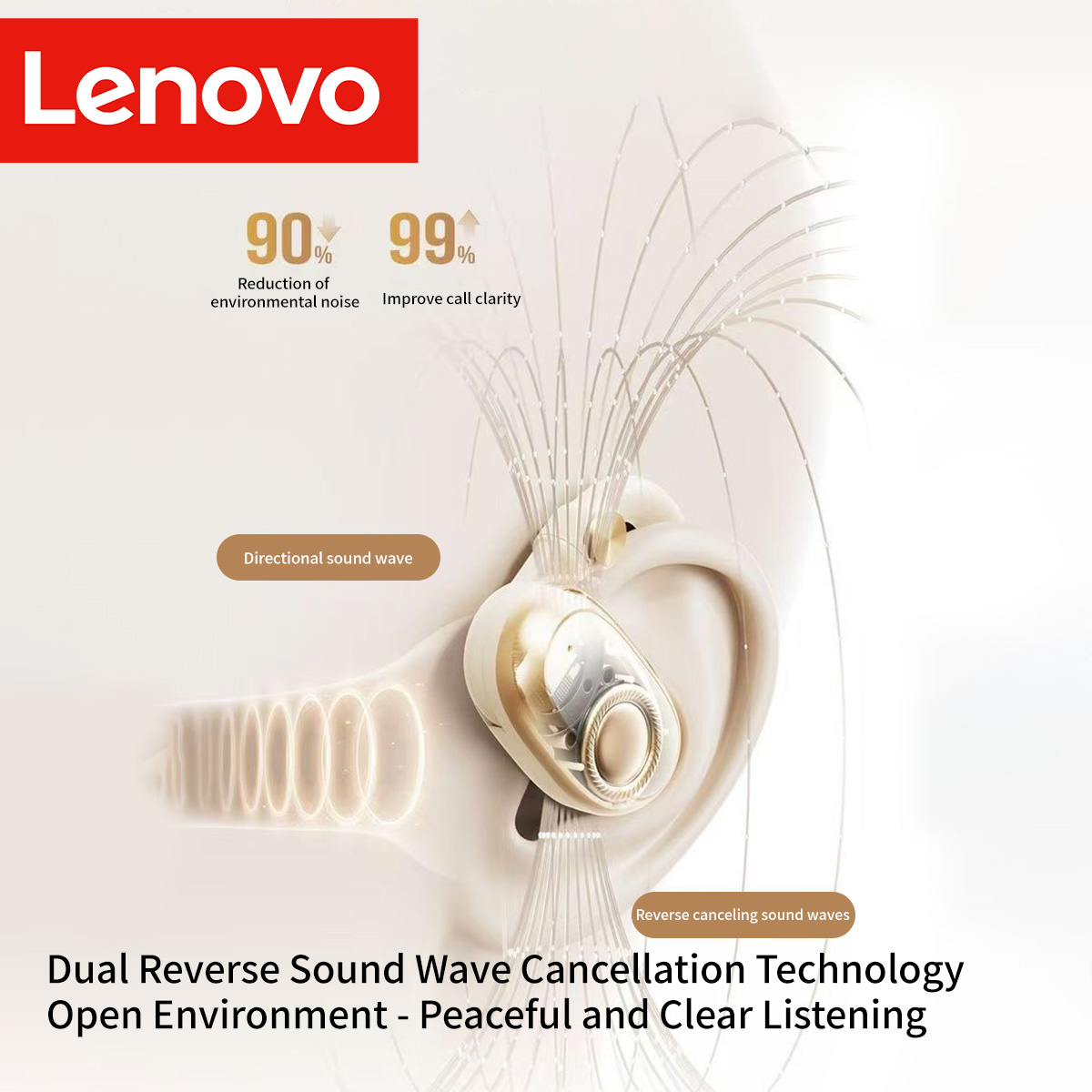 Écouteurs Lenovo EA366 à condu - Audio Music Apple avis et prix