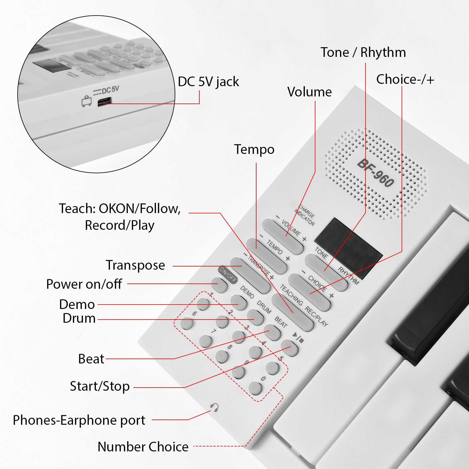 Piano électronique pliable à 6 - Keyboard Piano 61 Key avis et prix